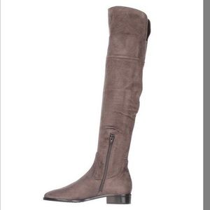 Gray Suede Over The Knee Boots